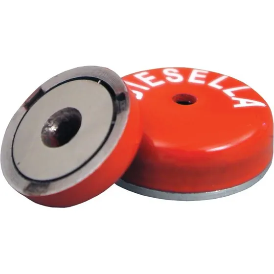Lav Pottemagnet Alnico Ø38,0x10,50 mm med Ø4,75 mm hul (127N)