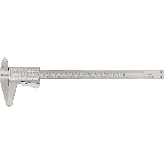Skydelære med klemlås 0-200x0,02 mm og 50 mm kæber