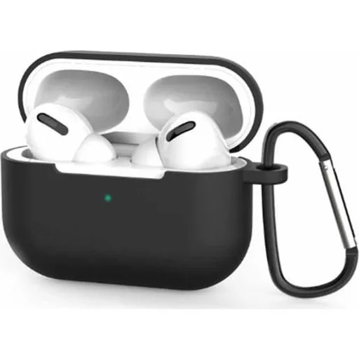 Apple AirPods Pro Silikone Etui - Sort med Karabiner