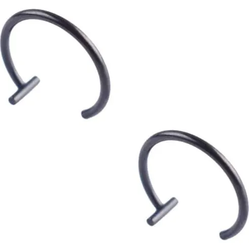 2-pack Falsk læbe- og næsering - Sort, 1.2x8mm