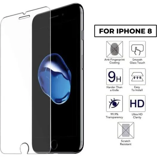iPhone 8/7 Skærmbeskytter i 9H hærdet glas