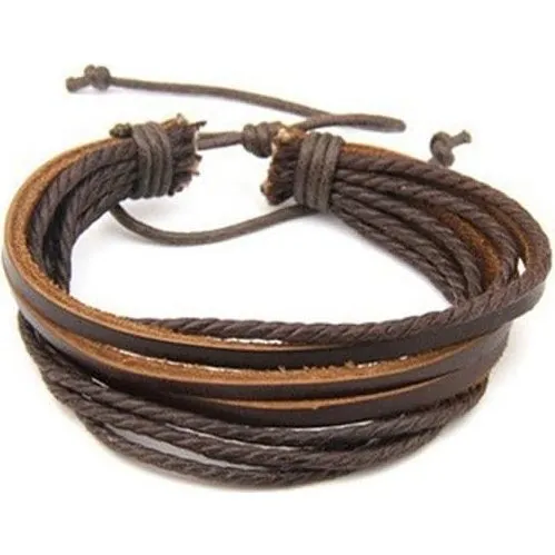 Nomad Læderarmbånd - Brun Bohemian Style (20-29cm)