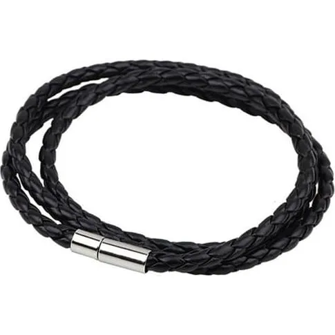 Trendy læderarmbånd bohem sort
