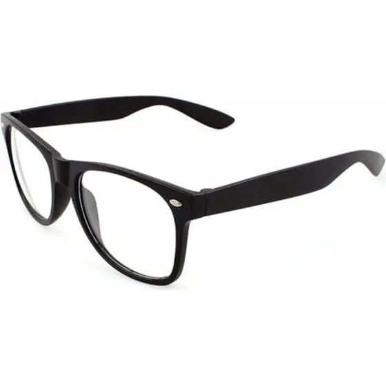 Retro Wayfarer briller - Sort med klart glas uden styrke