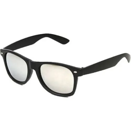 Retro Wayfarer Solbriller - Sort med Spejlglas