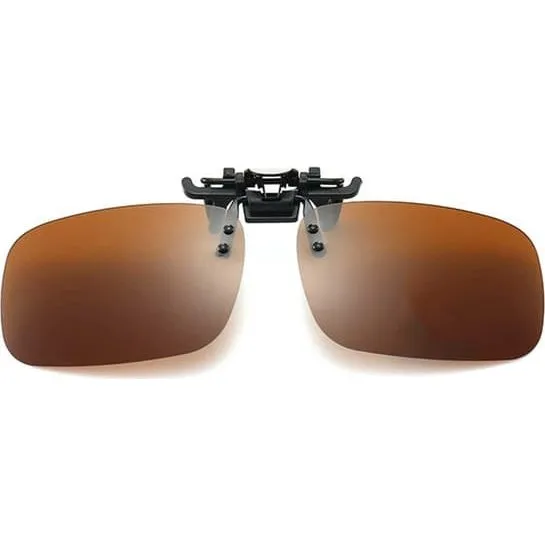 Clip-on solbriller med brunt glas, 40x58mm
