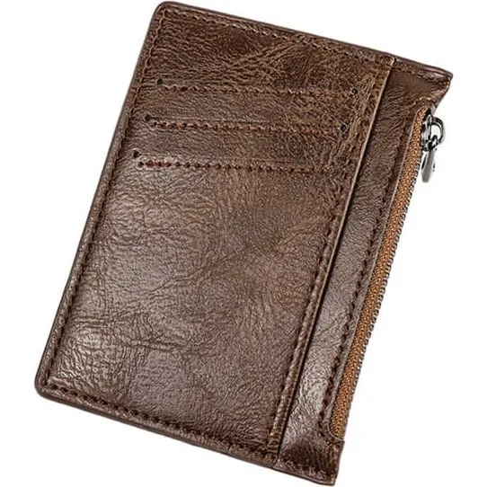 Wallet Skins Kortholder med lynlås - Dark Brown