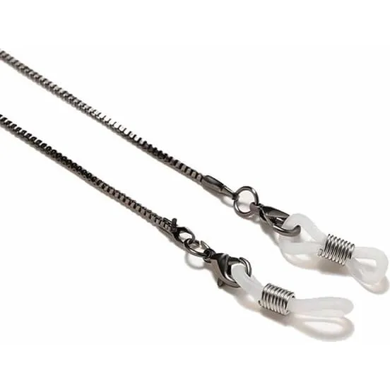 Senile Brillekæde i Box Chain-design - Sort