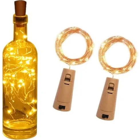 2-pack LED Light Loop - Batteridrevet lyskæde til flaskedekoration