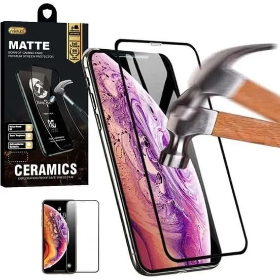 iPhone 12 mini Skærmbeskytter - Matt Keramisk Glas med Carbon Fiber