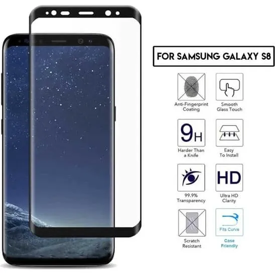 Samsung Galaxy S8 3D Curve Skærmbeskytter med Carbon Fiber