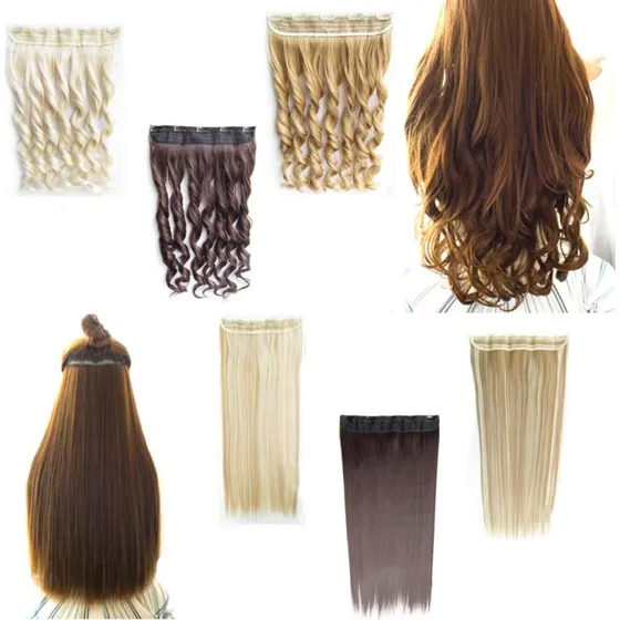 Clip-on Hair Extensions 70cm - Krøllet & Lige - Flere farver