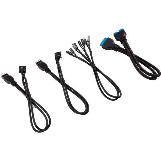 Corsair Premium Sleeved Front Panel Extension Kit 30cm - Sort