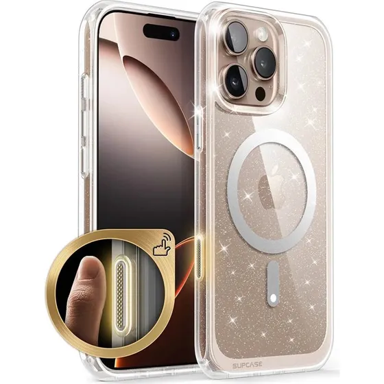 SUPCASE UB Mag cover til iPhone 16 Pro Max - Glitterpink