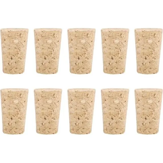 Naturlig kork ølflaskeprop - 10 stk (20x15x35 mm)