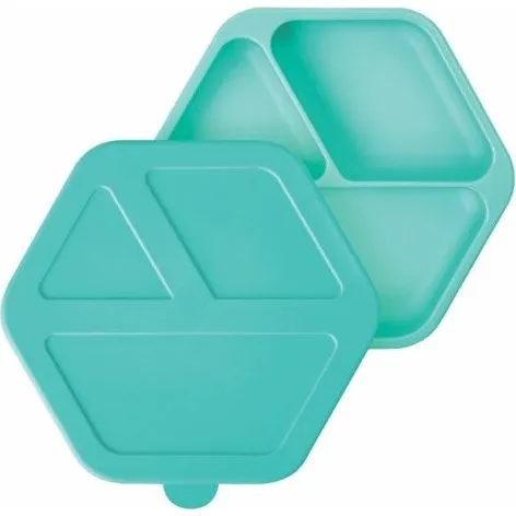 Tiny Twinkle Silikone Delt Fad med Låg - Mint