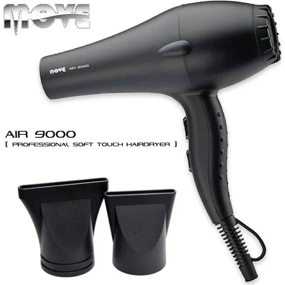 Move Air 9000 Sort Soft Touch Hårtørrer