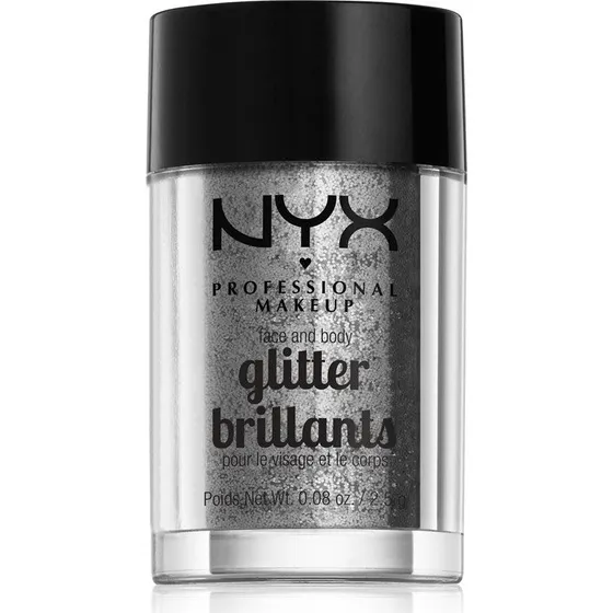NYX Professional Makeup Glitter til ansigt og krop - Sølv 2,5 g