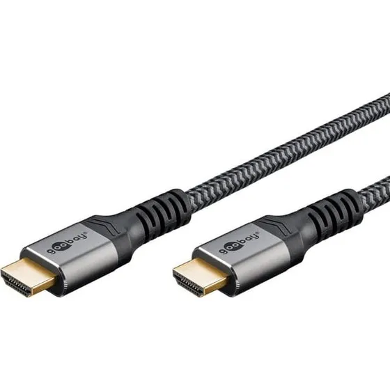 Goobay Højhastigheds HDMI 2.0-kabel 5 m, Sharkskin Grey – 4K@60Hz m/Ethernet