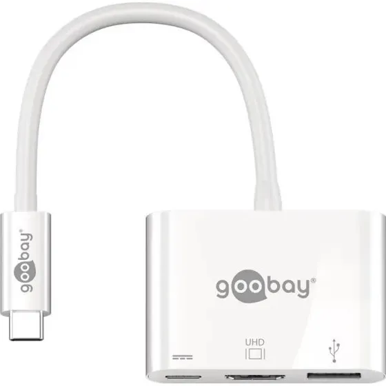 Goobay USB-C multiport-adapter HDMI, USB 3.0 & PD 60W (hvid)