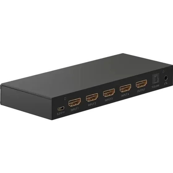 Goobay HDMI Switch 4-til-1 (4K@60Hz) med lydudgang