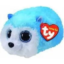 TY Teeny Tys Slush Husky - Blå bamse med glimmerøjne