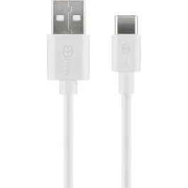 Goobay USB-A > USB-C kabel 3 m, hvid (opladning 3 A)