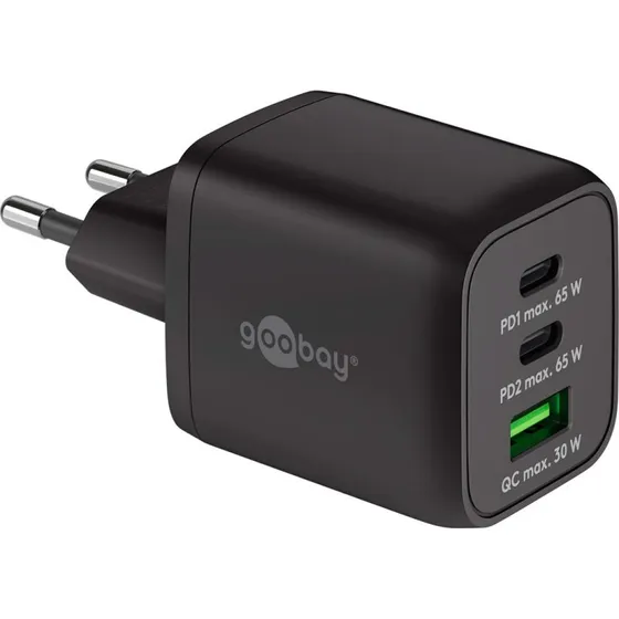 Goobay USB-C PD GaN multiport hurtigoplader Nano 65 W - sort