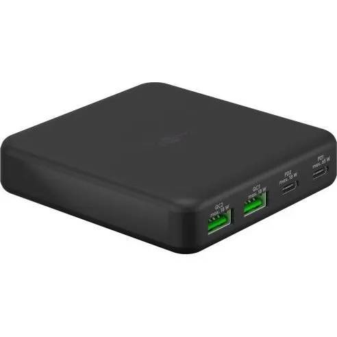 Goobay USB-C Multiport Bordlader PD GaN 65W, 4 porte – Sort
