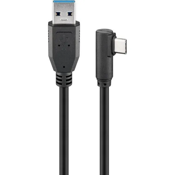 Goobay USB 3.0 USB-C til USB-A kabel 90° 0,5 m, sort