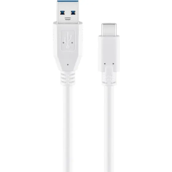 Goobay USB-A 3.0 til USB-C kabel, hvid 0,5 m