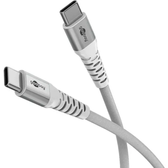 Goobay USB-C supersoft tekstilkabel 3 m, 60W, hvid