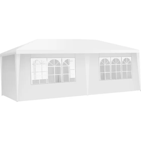Havepavillon partytelt med 4 sidevægge, 3 x 6m, UV-beskyttelse