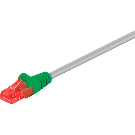 Goobay CAT6 krydskabel U/UTP 1 m, grå/grøn (CCA)