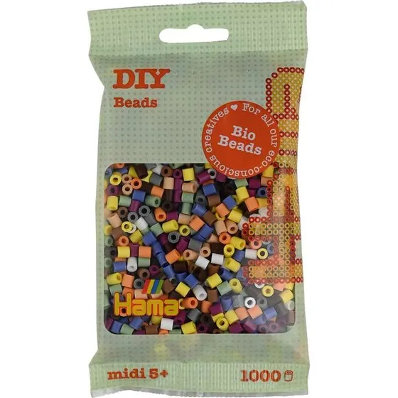 Hama Bio Midi Perler - Pastel Mix (197) - 1000 stk.