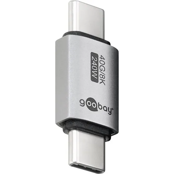 Goobay USB-C USB4 Han-adapter, lige – grå