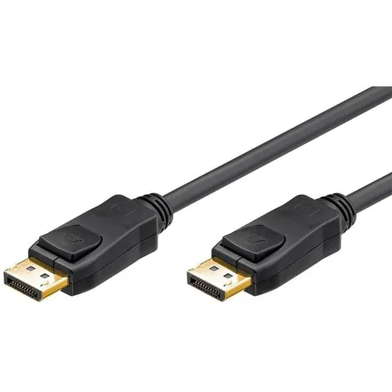 Goobay DisplayPort 1.2 kabel 2 m – sort, låsende han-han