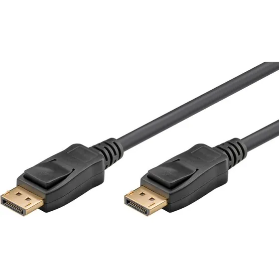 Goobay DisplayPort 1.4 kabel 3 m — 8K/60Hz, 32,4 Gbps (sort)