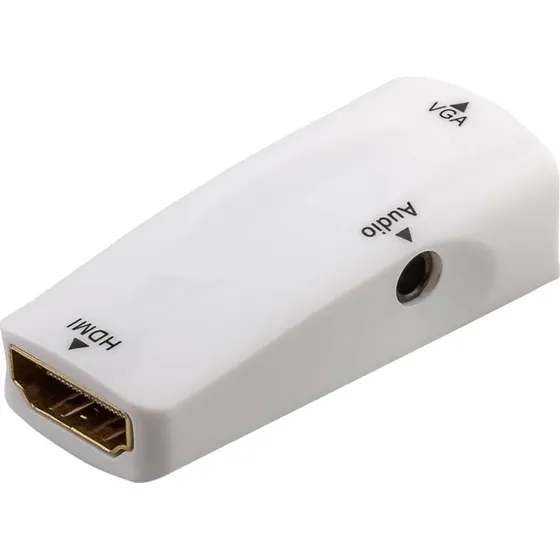 Goobay Compact HDMI til VGA-adapter med lyd, hvid