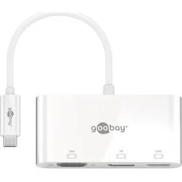 Goobay USB-C multiport adapter – VGA, DisplayPort & HDMI (4K/60Hz)