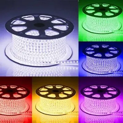 5m RGB LED strip - 230V, 60 LED, 5W/m, IP67 vandtæt