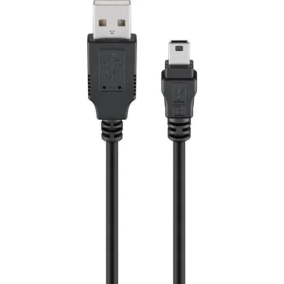 Goobay USB 2.0 Hi-Speed kabel USB-A til Mini USB-B 0,15 m, sort