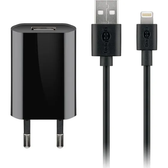 Goobay Apple Lightning opladningssæt 5W (1 m, sort)