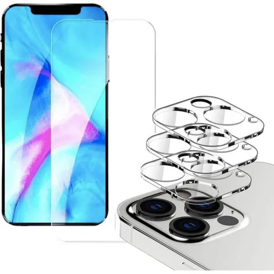 iPhone 13 Beskyttelsespakke: 2x Skærmbeskytter & 2x Linsebeskyttelse