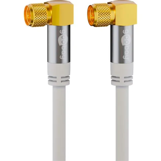 Goobay Antennekabel Vinklet F-stik 5 m Hvid (135 dB)