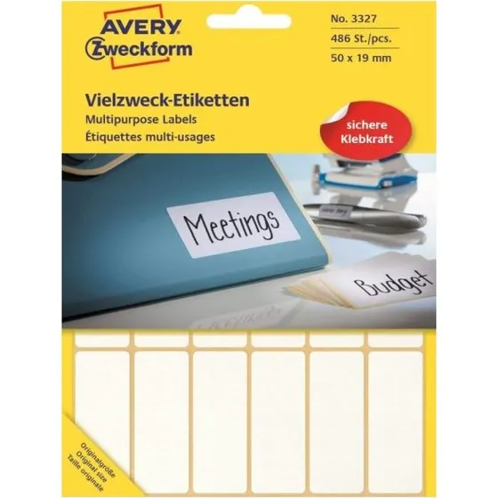Avery etiketter 50 x 19 mm, 486 stk