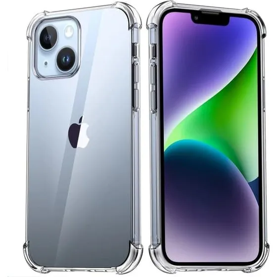 iPhone 15 Silikone Stødsikkert Cover med Ring og Metalplade