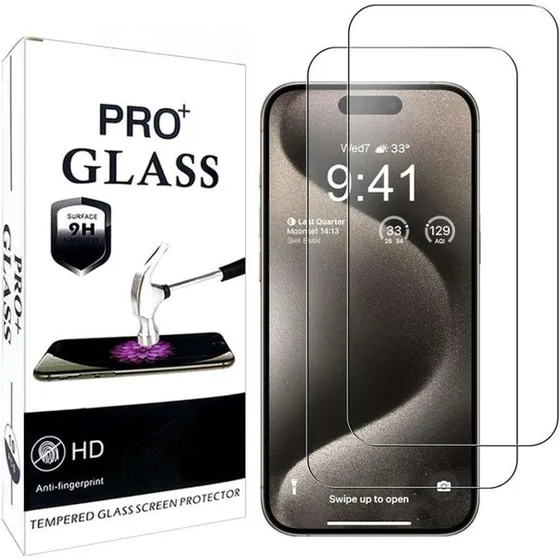 3x Hærdet glas skærmbeskyttelse til iPhone 15 Pro Max / 15 Plus