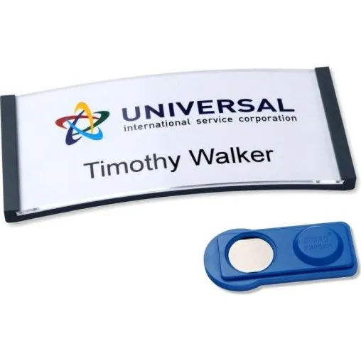 Avery Navneskilt Badgepoint 70x30 mm antracit, 10 stk