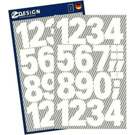 Etiketter tal 0-9 selvklæbende 25 mm hvid, 2 ark